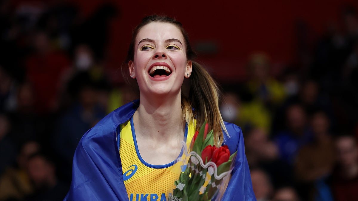 Photo: X/ @WorldAthletics : The reigning world champion Yaroslava Mahuchikh set a new best mark of 2.10 meters.